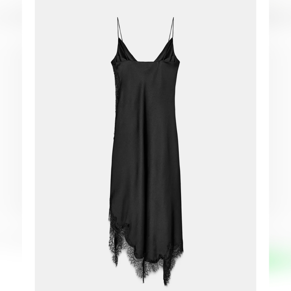 ZARA ASYMMETRIC LACE DRESS BLACK - Picture 12 of 12